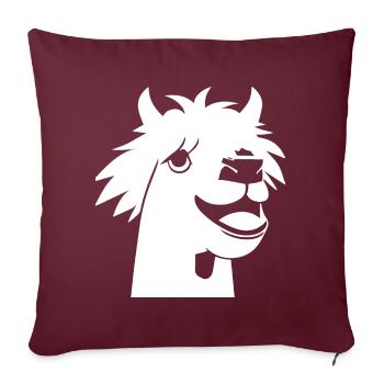 Lustige Lama-Silhouette Freche Spaß-Lamas - Sofakissenbezug 45 x 45 cm - Burgunderrot - Vorne