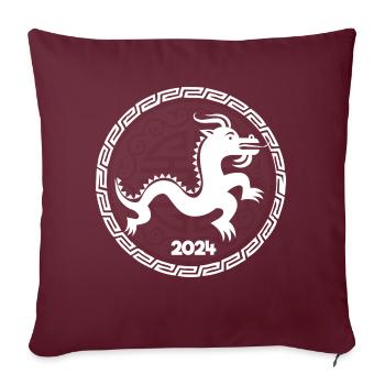 Nouvel An chinois Dragon Vietnam I Cadeau - Housse de coussin décorative 45 x 45 cm - bordeaux - Devant