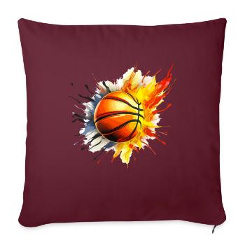 Stilvoller Basketball - Sofakissenbezug 45 x 45 cm - Burgunderrot - Vorne