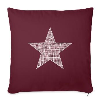 weißer Stern, white star - Sofakissenbezug 45 x 45 cm - Burgunderrot - Vorne