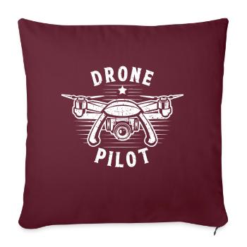 Pilote de drone - Housse de coussin décorative 45 x 45 cm - bordeaux - Devant