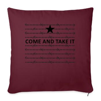 Texas Border Razorwire Venez Et Prenez-le Molon Labe - Housse de coussin décorative 45 x 45 cm - bordeaux - Devant
