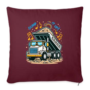 Camion à benne basculante avec rythme musical - Housse de coussin décorative 45 x 45 cm - bordeaux - Devant