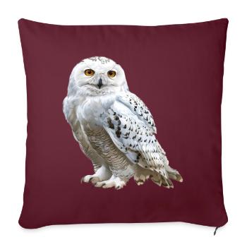 Harfang des neiges - Housse de coussin décorative 45 x 45 cm - bordeaux - Devant