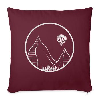 Vol en montgolfière Sky I Gift - Housse de coussin décorative 45 x 45 cm - bordeaux - Devant