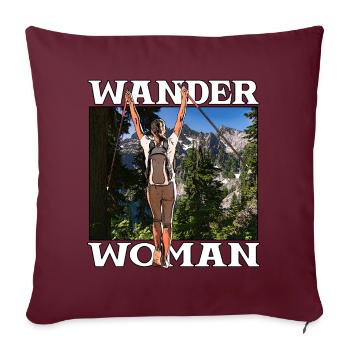 Femme errante - Housse de coussin décorative 45 x 45 cm - bordeaux - Devant