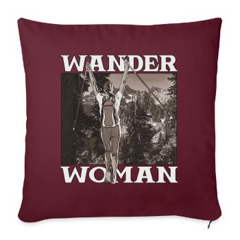 Femme errante - Housse de coussin décorative 45 x 45 cm - bordeaux - Devant