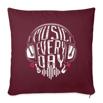 Make music every day graphique pour musicien - Housse de coussin décorative 45 x 45 cm - bordeaux - Devant