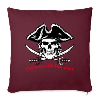 Pirate Skull 07 2024 Zeichenfläche 1 - Sofakissenbezug 45 x 45 cm - Burgunderrot - Vorne