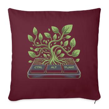 ctrl alt plant garden design - Sofa pillowcase 17,3'' x 17,3'' (45 x 45 cm) - burgundy - Front