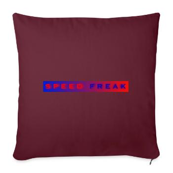 Speed Freak mit blau roter Hintergrund - Sofakissenbezug 45 x 45 cm - Burgunderrot - Vorne