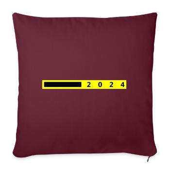 Année 2024 - Housse de coussin décorative 45 x 45 cm - bordeaux - Devant