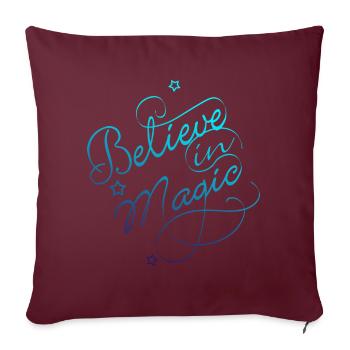 Believe in Magic blau - Sofakissenbezug 45 x 45 cm - Burgunderrot - Vorne
