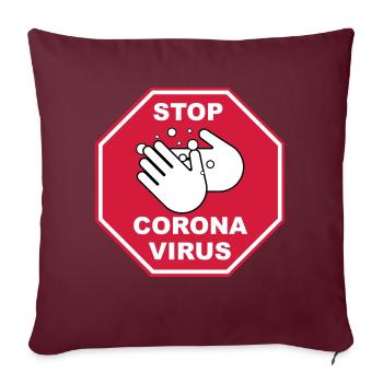 Stop Corona Virus - Sofakissenbezug 45 x 45 cm - Burgunderrot - Vorne