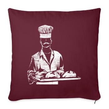 Bäcker Backen - Sofakissenbezug 45 x 45 cm - Burgunderrot - Vorne