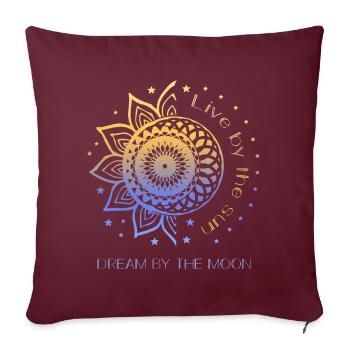 Live By The Sun Dream By The Moon Sonne Mond Boho - Sofa pillowcase 17,3'' x 17,3'' (45 x 45 cm) - burgundy - Front