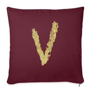 Buchstabe V Geschenk Name 2 - Sofakissenbezug 45 x 45 cm - Burgunderrot - Vorne