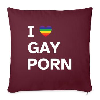 J’aime le porno gay | | d’humour Orgueil - Housse de coussin décorative 45 x 45 cm - bordeaux - Devant
