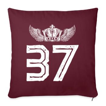 37 Couronne numérique - Housse de coussin décorative 45 x 45 cm - bordeaux - Devant