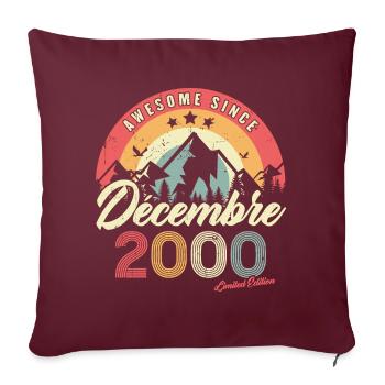 Cadeau D'anniversaire En Décembre 2000 Vintage - Housse de coussin décorative 45 x 45 cm - bordeaux - Devant