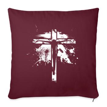 Jesus cross - Christian - Sofa pillowcase 17,3'' x 17,3'' (45 x 45 cm) - burgundy - Front