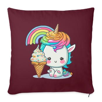 Unicorn paradise with rainbow hair - Sofa pillowcase 17,3'' x 17,3'' (45 x 45 cm) - burgundy - Front