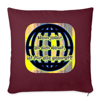 Wenn jeder... - Club WoW - Sofakissenbezug 45 x 45 cm - Burgunderrot - Vorne
