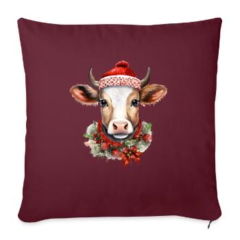 Vache Elsa - Housse de coussin décorative 45 x 45 cm - bordeaux - Devant