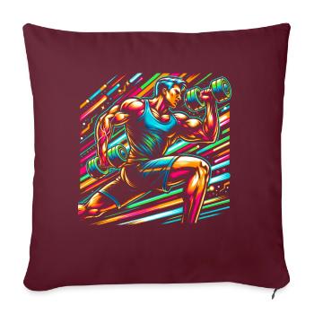 Force musculaire : Biceps Curls Artwork - Housse de coussin décorative 45 x 45 cm - bordeaux - Devant