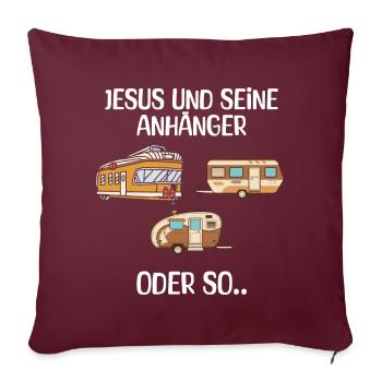 Jesus und seine Anhänger Oder so - Sofakissenbezug 45 x 45 cm - Burgunderrot - Vorne