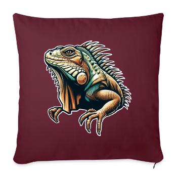Iguane - Housse de coussin décorative 45 x 45 cm - bordeaux - Devant