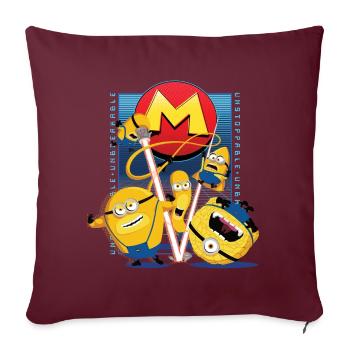 Minions Mega Minions With Super Powers - Sofa pillowcase 17,3'' x 17,3'' (45 x 45 cm) - burgundy - Front