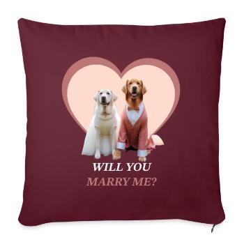 Veux-tu m'épouser? - Housse de coussin décorative 45 x 45 cm - bordeaux - Devant