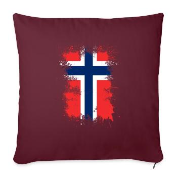 Norwegen Flagge Kunst - Sofakissenbezug 45 x 45 cm - Burgunderrot - Vorne