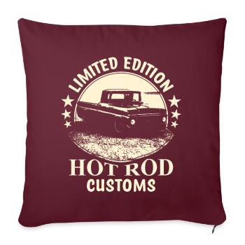Hot rod - Housse de coussin décorative 45 x 45 cm - bordeaux - Devant