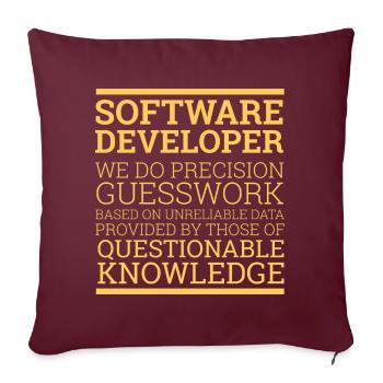 "Software Developer" | Programmierer - Sofakissenbezug 45 x 45 cm - Burgunderrot - Vorne
