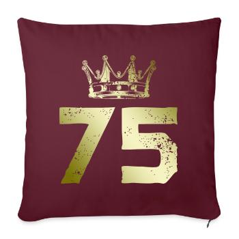 75 Couronne numérique - Housse de coussin décorative 45 x 45 cm - bordeaux - Devant