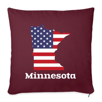 US Minnesota Kartendesign für stolze Minnesotaner - Sofakissenbezug 45 x 45 cm - Burgunderrot - Vorne