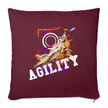 Agility Hund Sport Hundesport Hundetraining - Sofakissenbezug 45 x 45 cm - Burgunderrot - Vorne