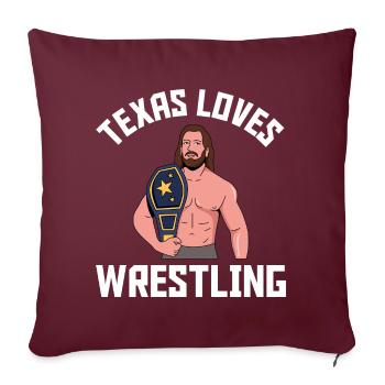 Texas Wrestling Design für stolze texanische Fans - Sofakissenbezug 45 x 45 cm - Burgunderrot - Vorne