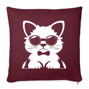 Furet portant des lunettes de soleil Cool Ferrets - Housse de coussin décorative 45 x 45 cm - bordeaux - Devant
