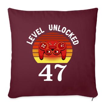 Level 47 unlocked 47 Geburtstag 47 Jahre alt - Sofakissenbezug 45 x 45 cm - Burgunderrot - Vorne