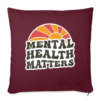 Bewusstsein für psychische Gesundheit Vintage Sunset Mental - Sofakissenbezug 45 x 45 cm - Burgunderrot - Vorne