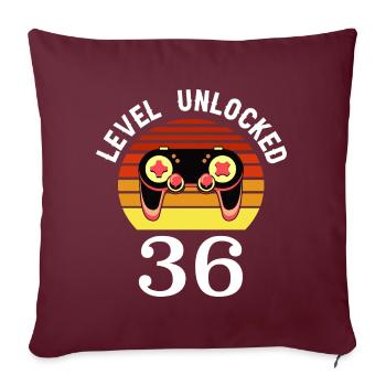 Level 36 unlocked 36 Geburtstag 36 Jahre alt - Sofakissenbezug 45 x 45 cm - Burgunderrot - Vorne