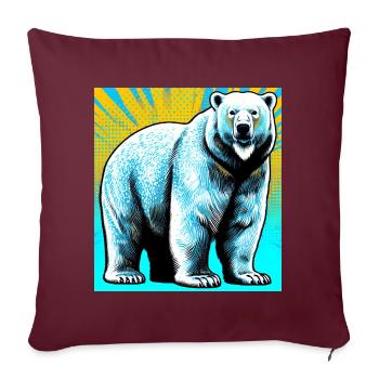 ours blanc - Housse de coussin décorative 45 x 45 cm - bordeaux - Devant