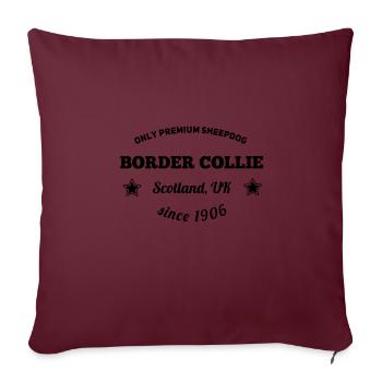 Border Collie - Housse de coussin décorative 45 x 45 cm - bordeaux - Devant