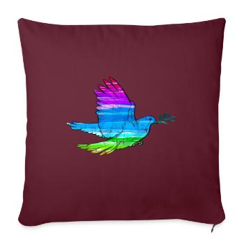 Colombe de la Paix - Housse de coussin décorative 45 x 45 cm - bordeaux - Devant