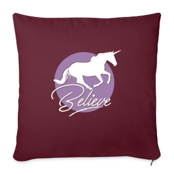 Einhorn - Sofakissenbezug 45 x 45 cm - Burgunderrot - Vorne