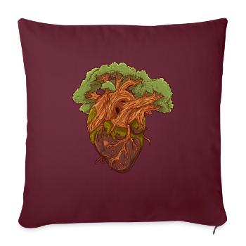 Biologie Anatomisch Herz Baum Pflanze Wald Leben - Sofakissenbezug 45 x 45 cm - Burgunderrot - Vorne