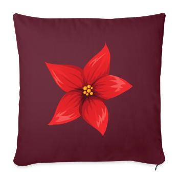 Fleur rouge - Housse de coussin décorative 45 x 45 cm - bordeaux - Devant